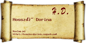 Hosszú Dorina névjegykártya